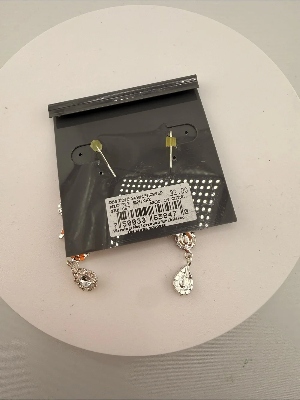 NWT cézanne Silver Crystal Floral Drop Earrings - Silver